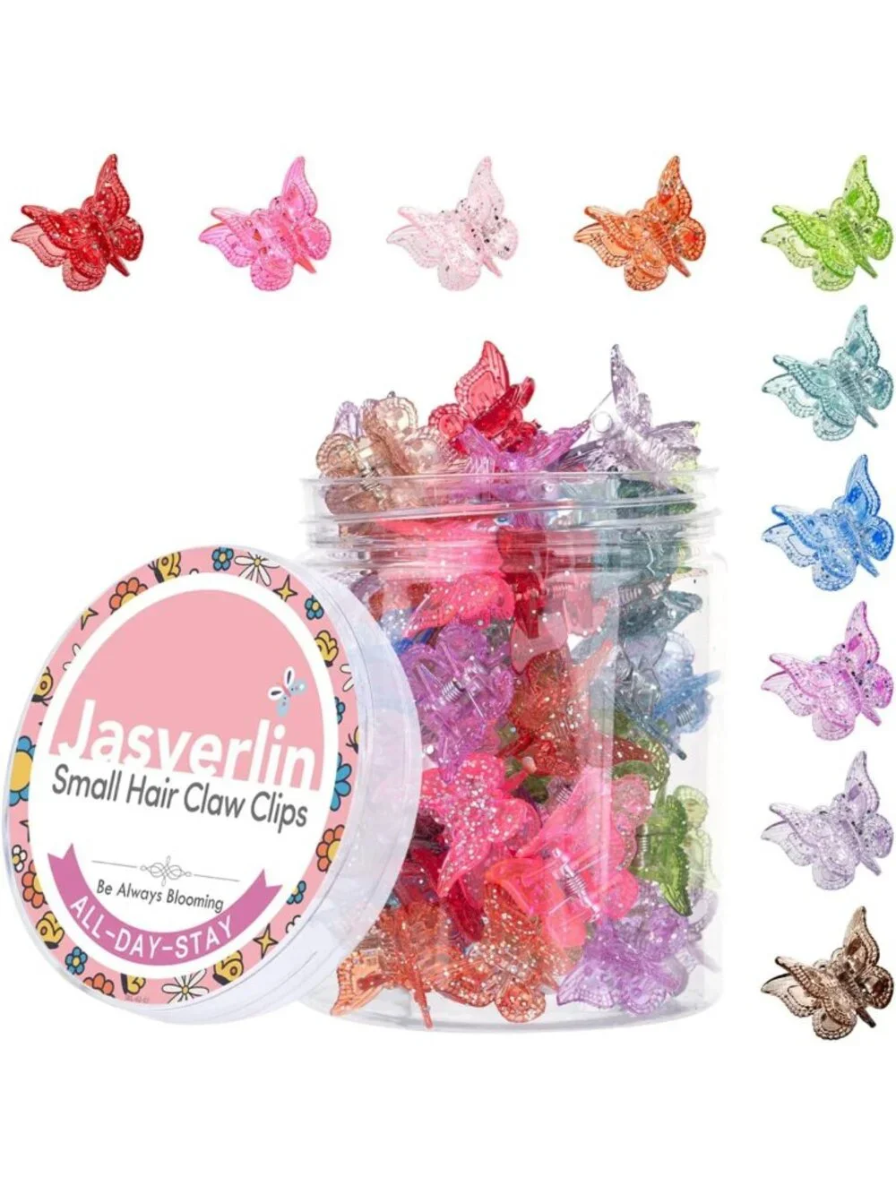 Glitter Butterfly Hair Claw Clips - Y2K Hair Accessories Set of 50 Pcs